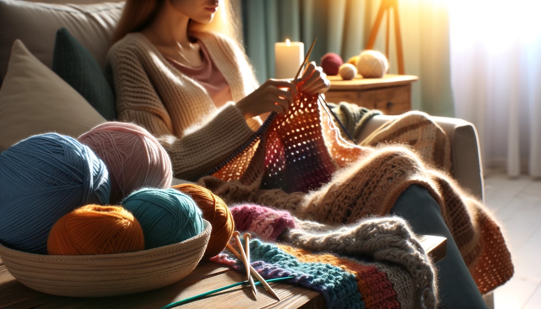 Knitting basics, DIY scarf knitting, homemade blanket, knitting project, yarn crafts, beginner knitting, knit patterns, crafting, hand-knit scarf, knit blanket, creative hobbies, textile art